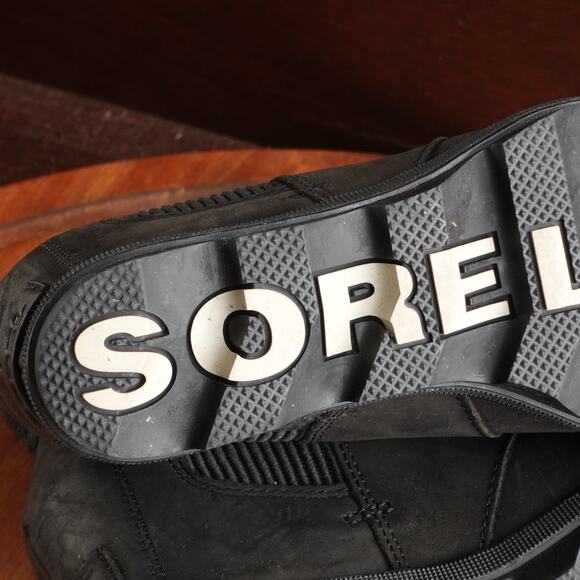 Sorel Boots WMS SZ 7.5 BLK Joan Rhapsody Wedge Leather Waterproof Ankle Pull On - Picture 11 of 15